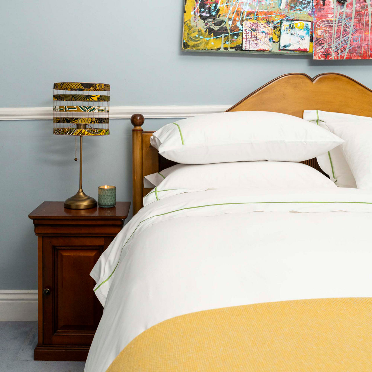 Sea Breeze Coordinated Bedding White & Green