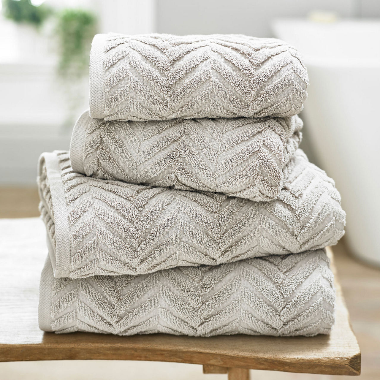 Catalonia Textured Towel Mushroom