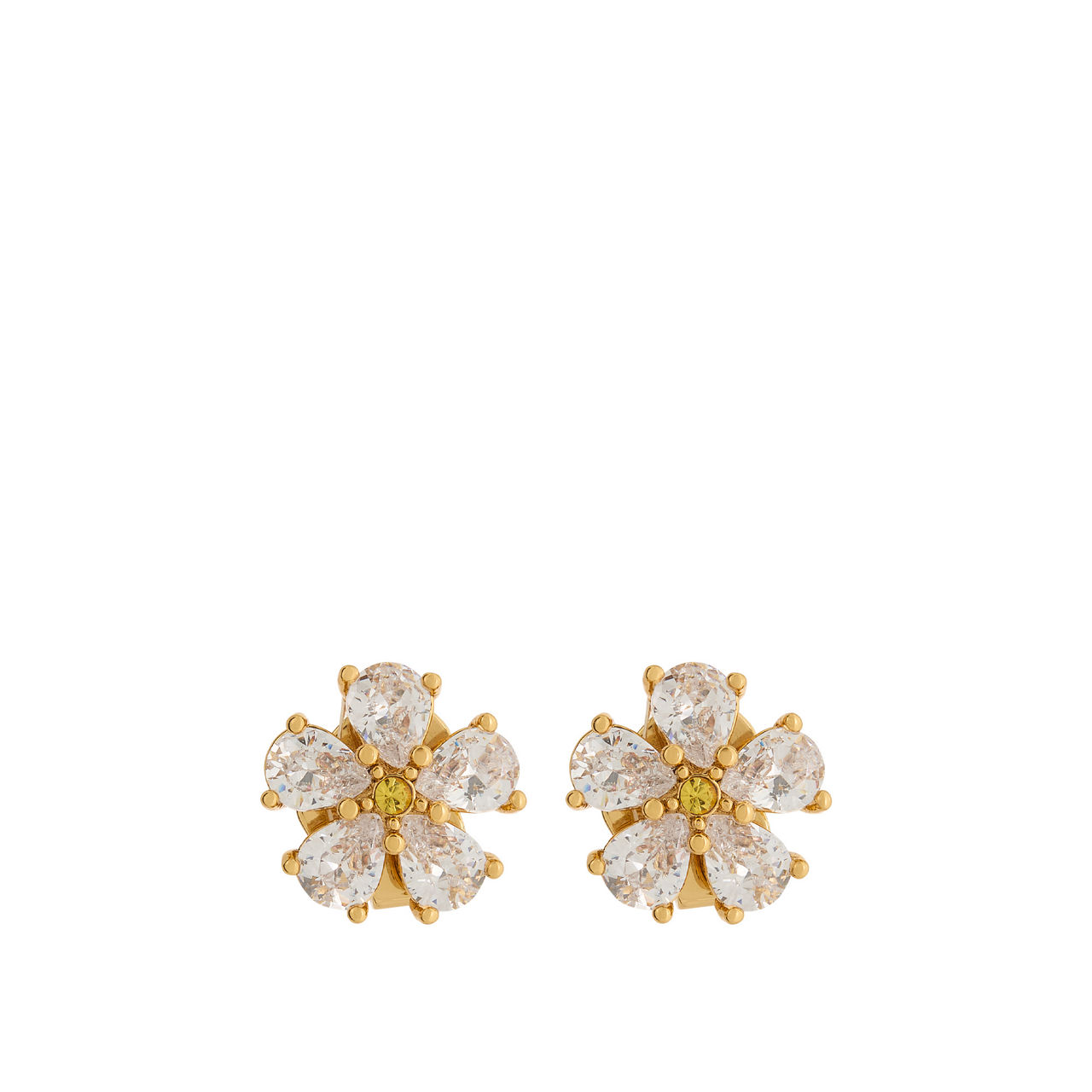 Crystal Embellished Flower Stud Earrings