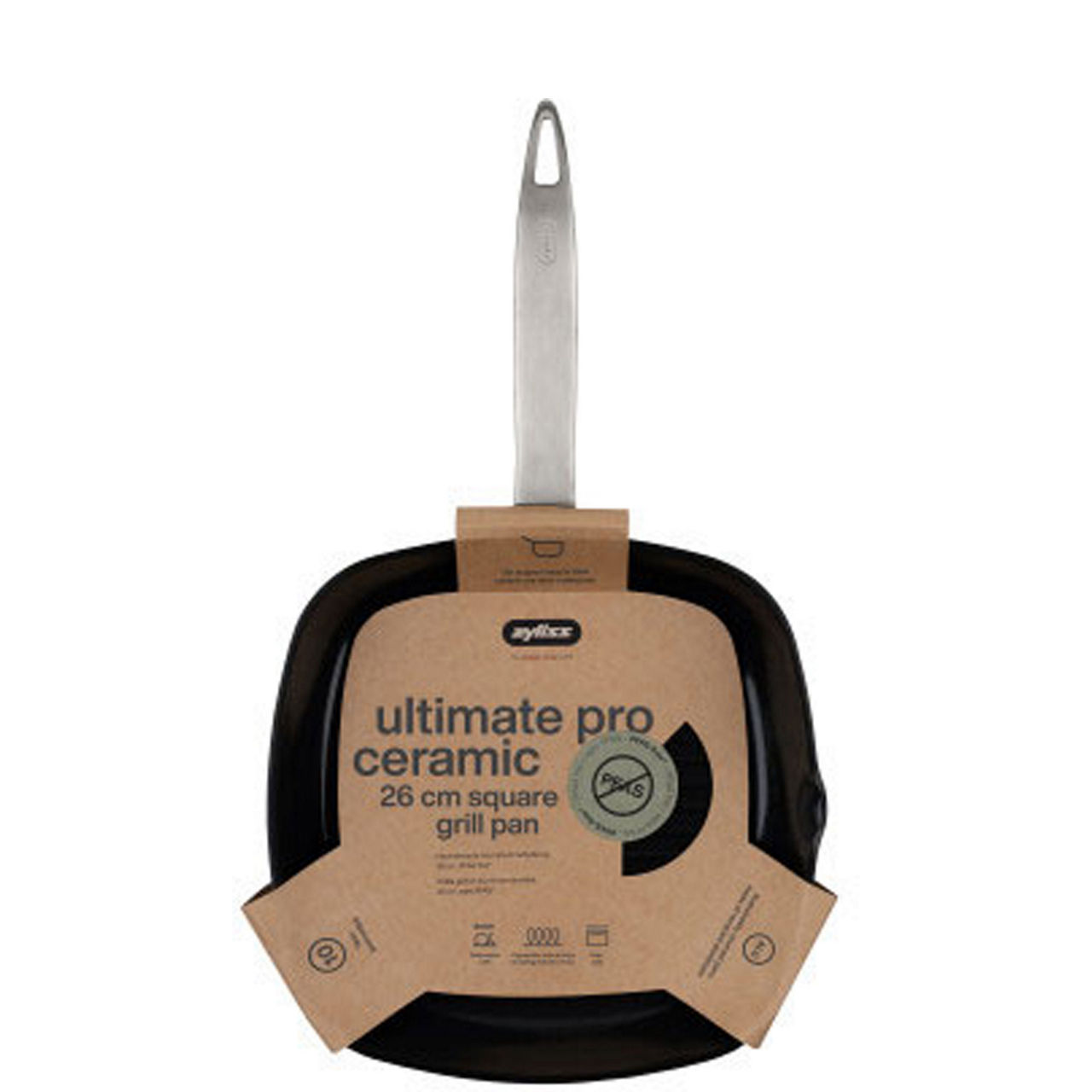 Ultimate Pro Ceramic Square Grill Pan 26cm