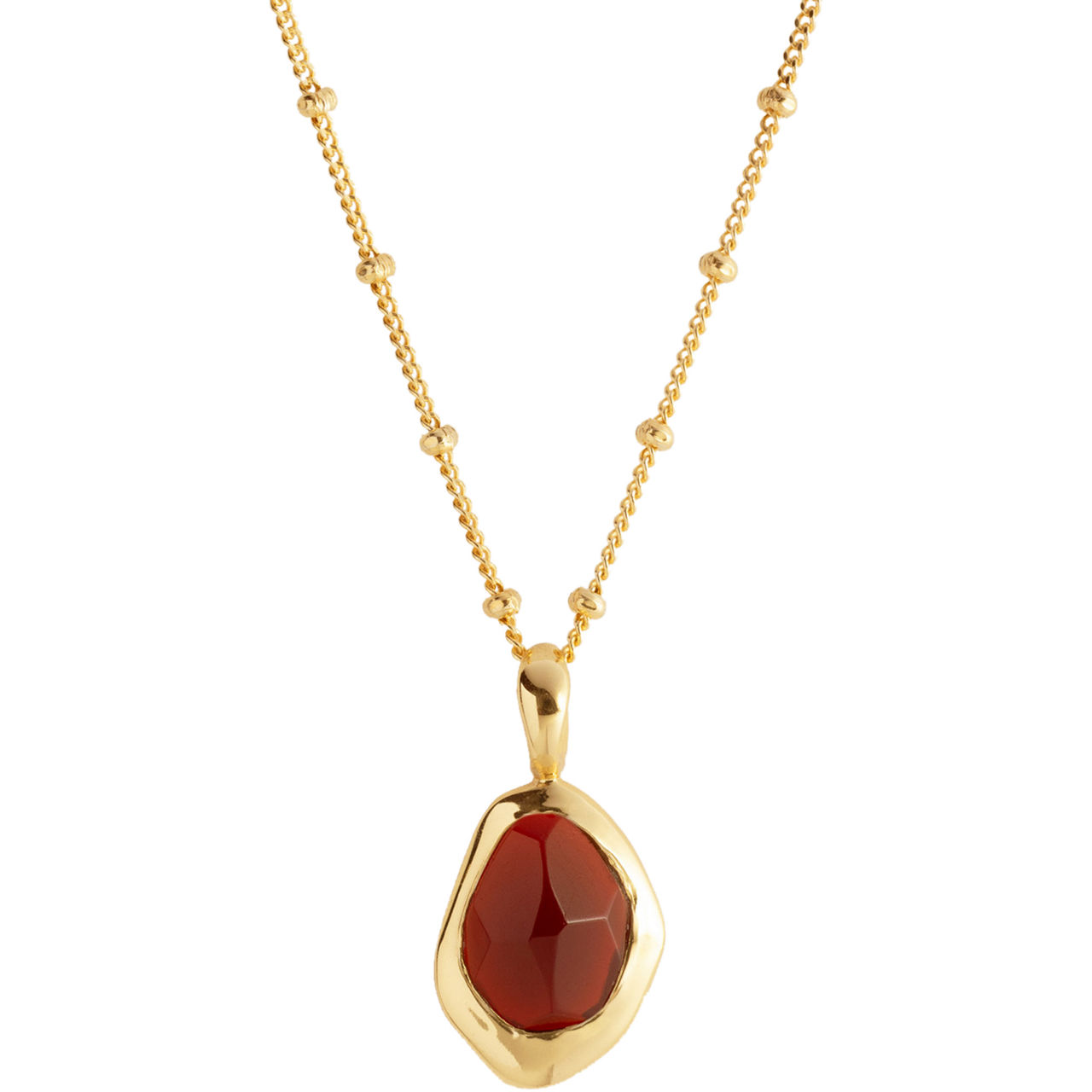 Garnet Stepping Stone Pendant Necklace