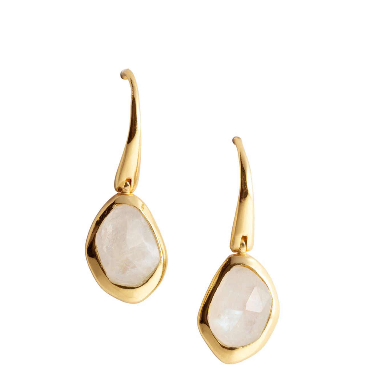 Moonstone Pebble Hook Earrings