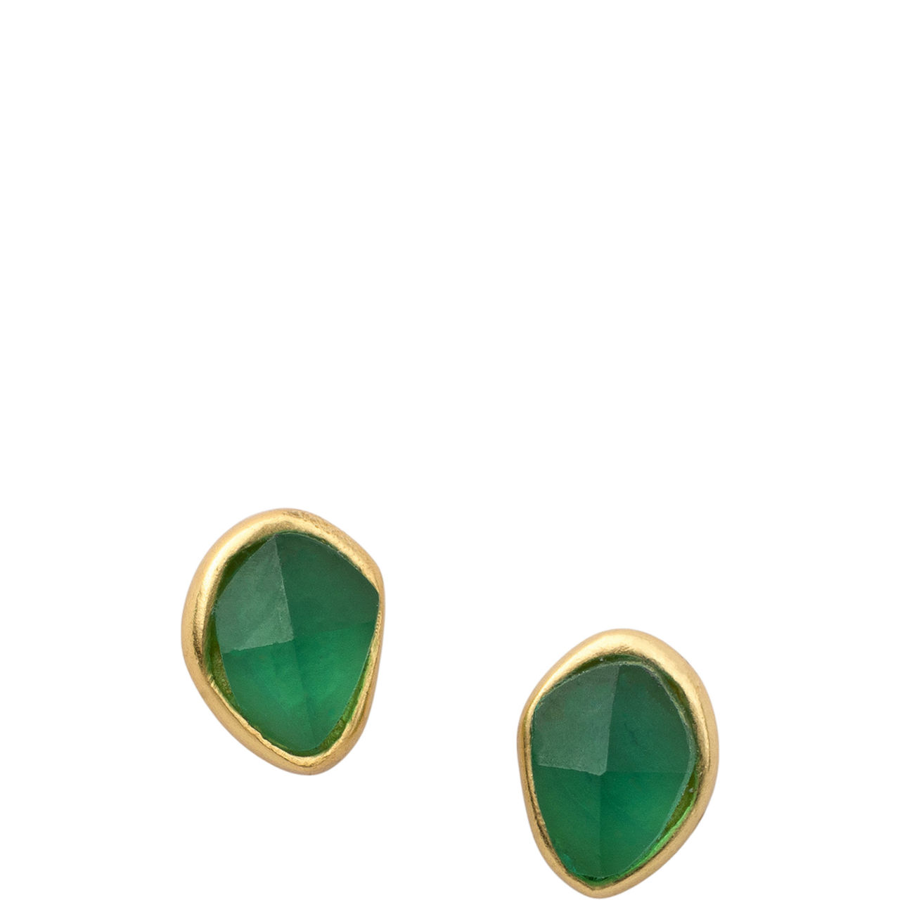 Green Tourmaline Stepping Stone Stud Earrings