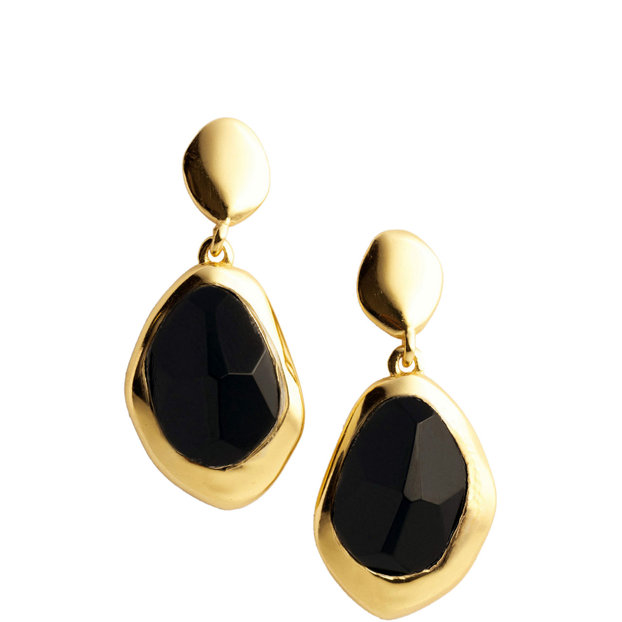 Black Onyx Large Stepping Stone Earrings