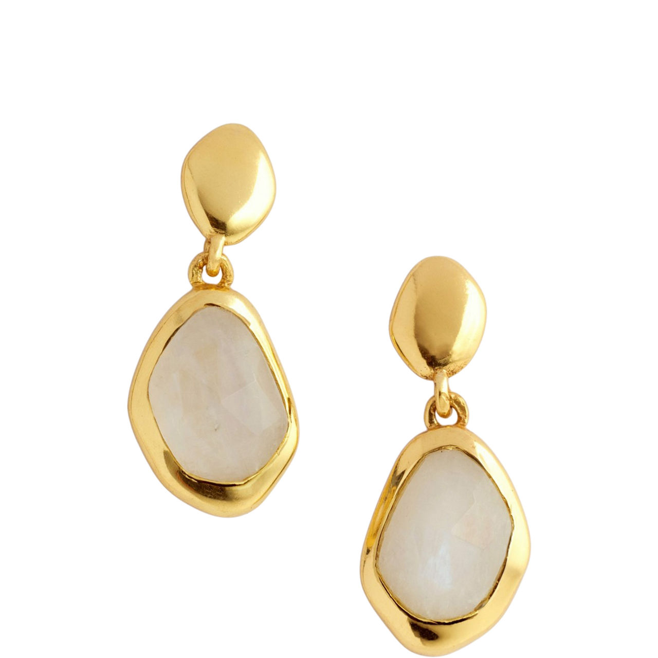 Moonstone Stepping Stone Drop Earrings
