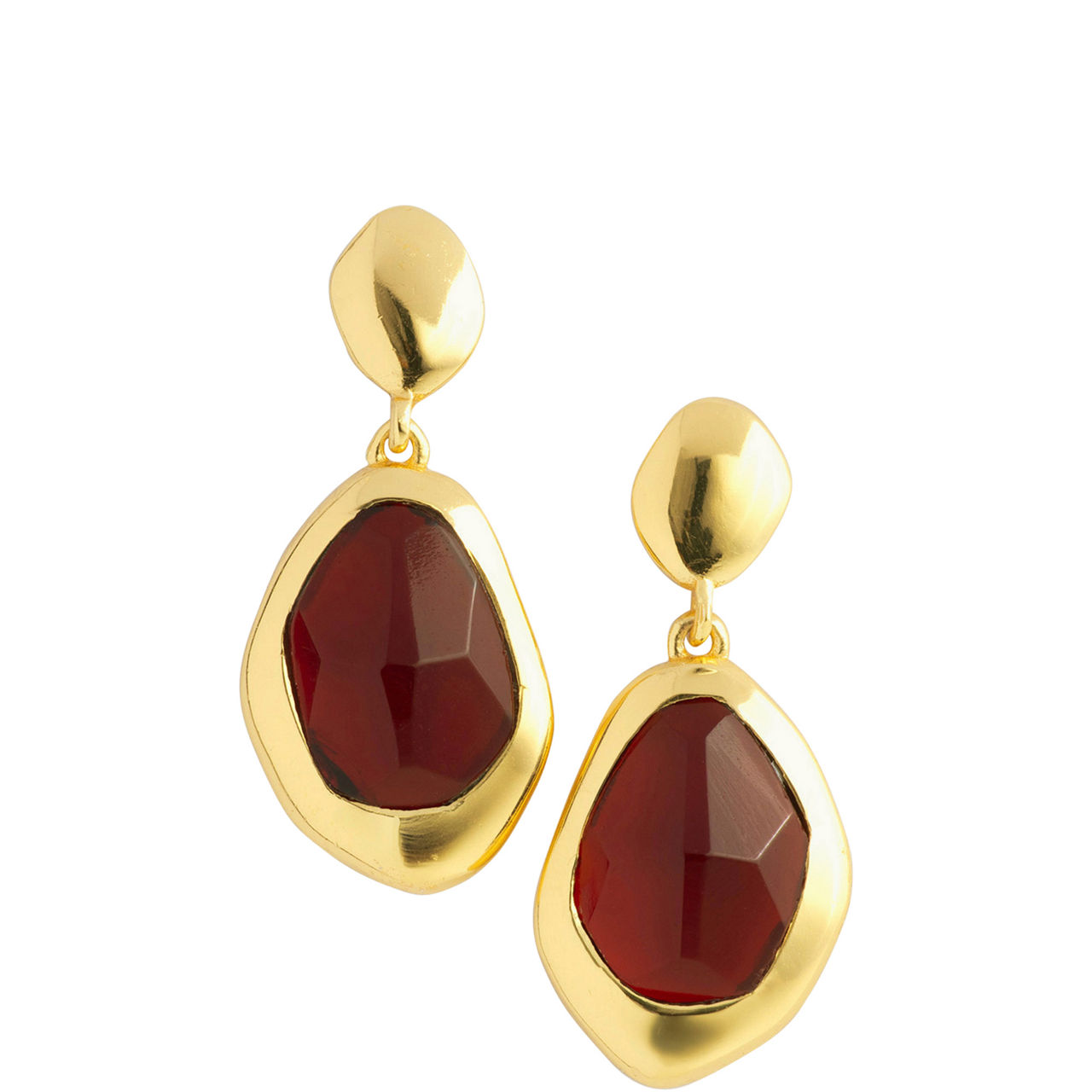 Garnet Large Stepping Stone Earrings