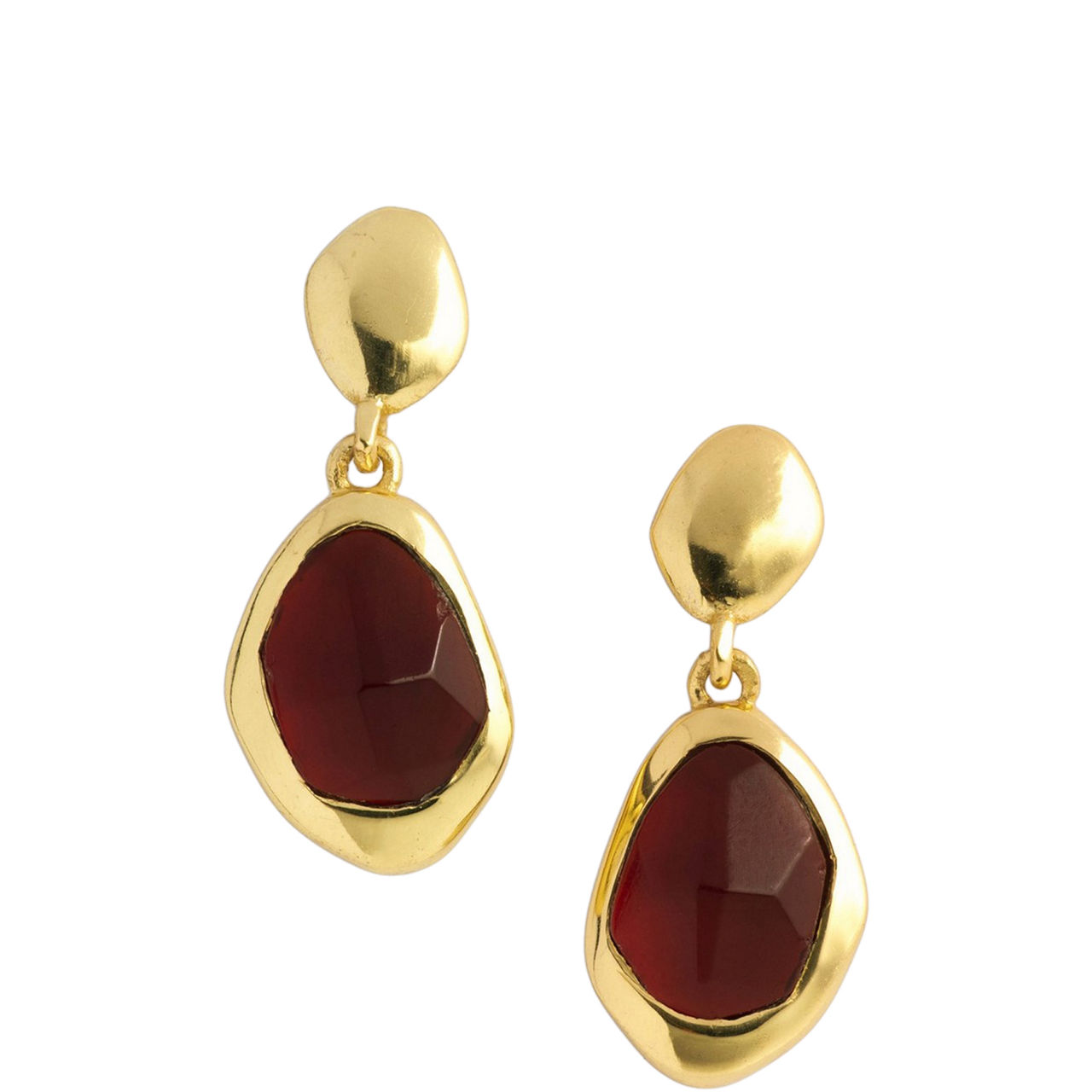 Garnet Stepping Stone Drop Earrings