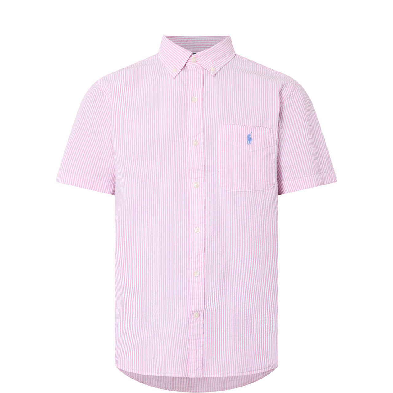 Polo Player Logo Striped Seersucker Shirt