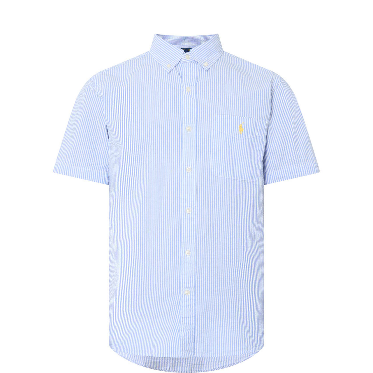 Polo Player Logo Striped Seersucker Shirt