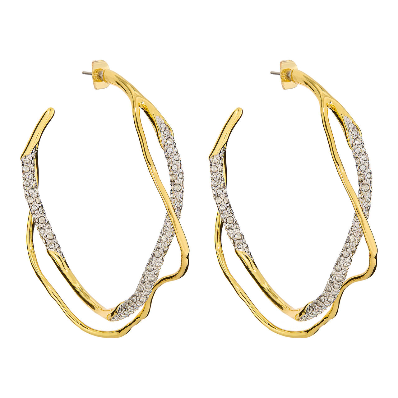 Intertwined Pavé Hoop Earrings