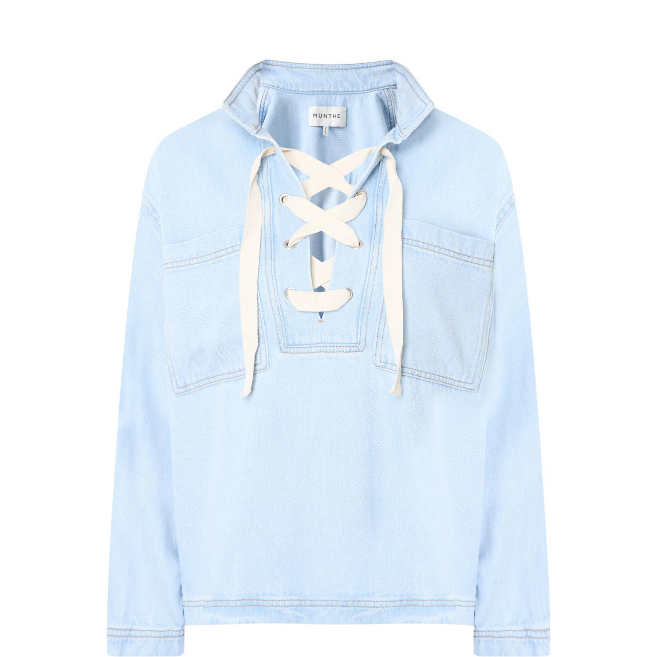 Fuxalima Tie-Fastening Denim Blouse