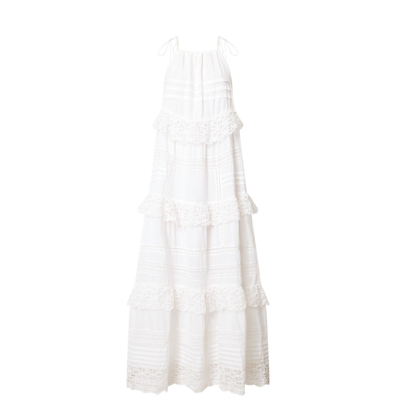 Fuenta Lace Tiered Flared Dress