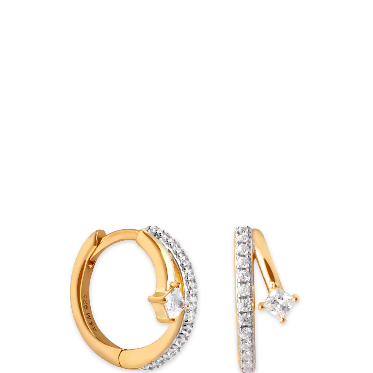 Pavé Crystal Illusion Huggie Earrings