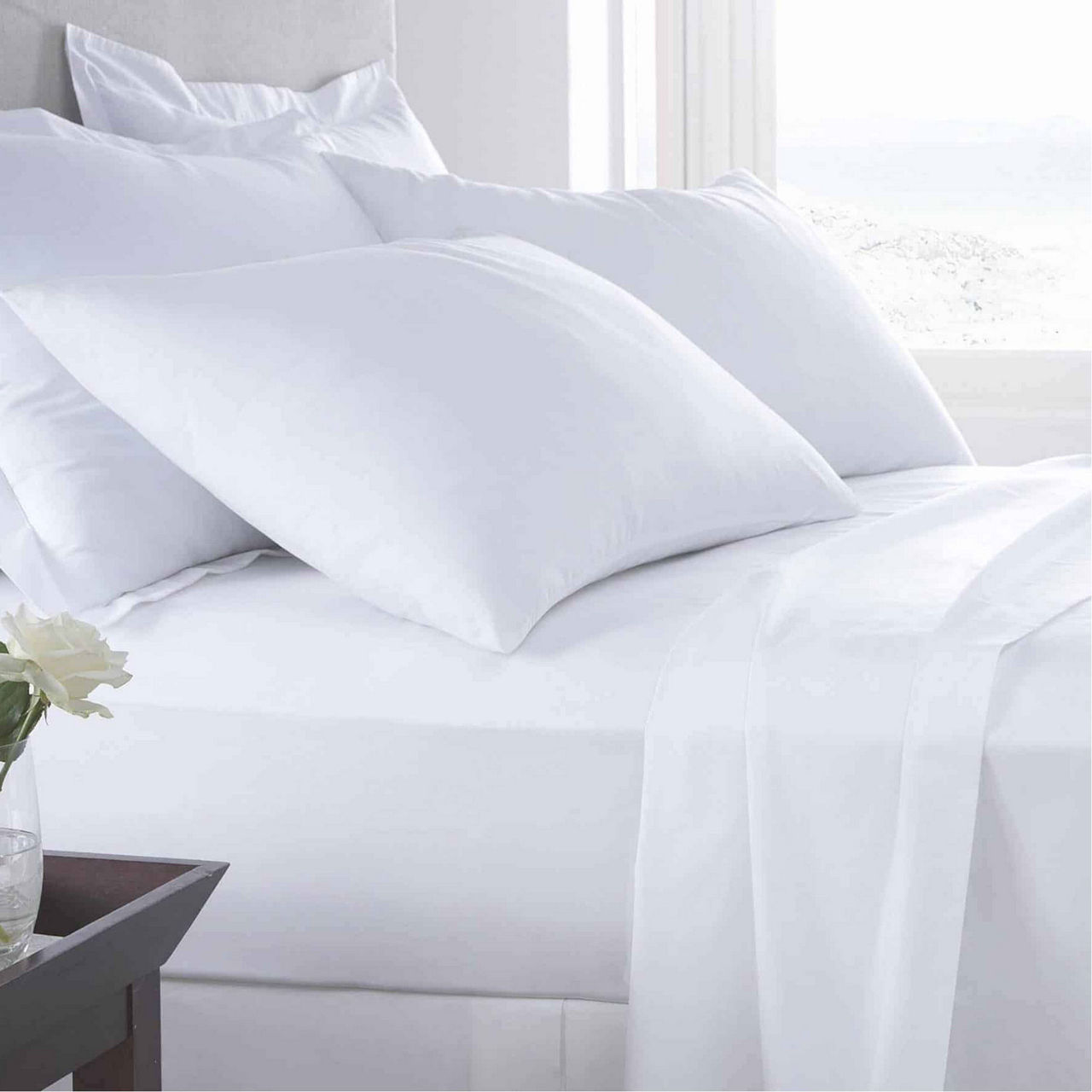 Egyptian Cotton Hotel 1000 Thread Count Flat Sheet White