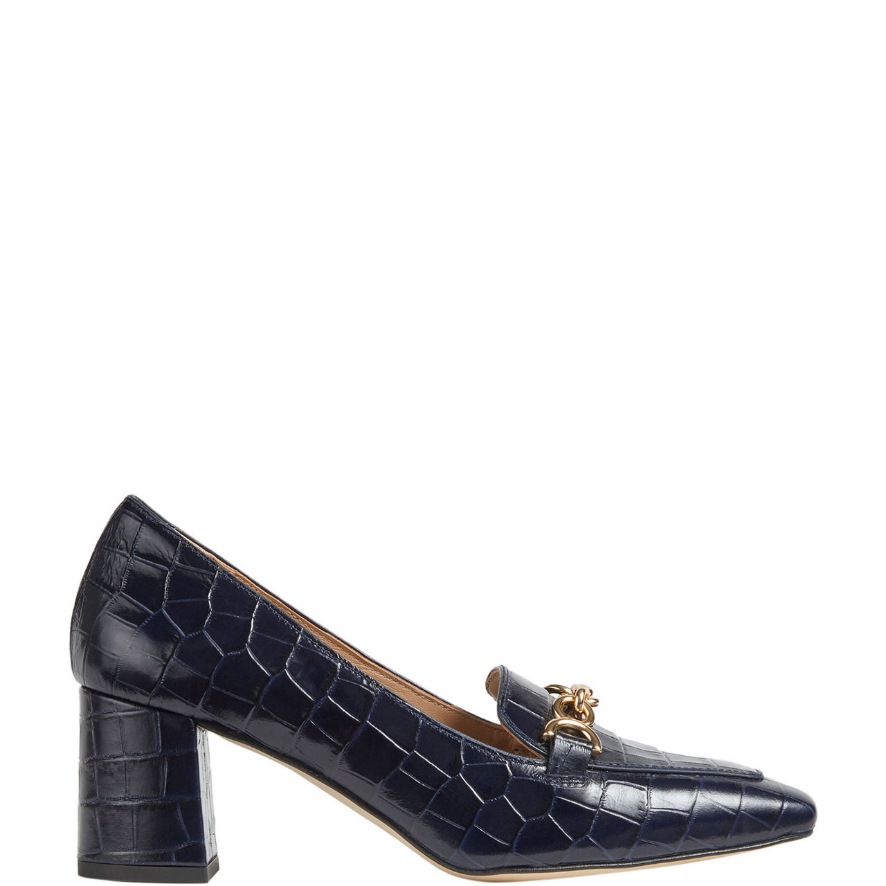 Johanna Croc-Embossed Block Loafers