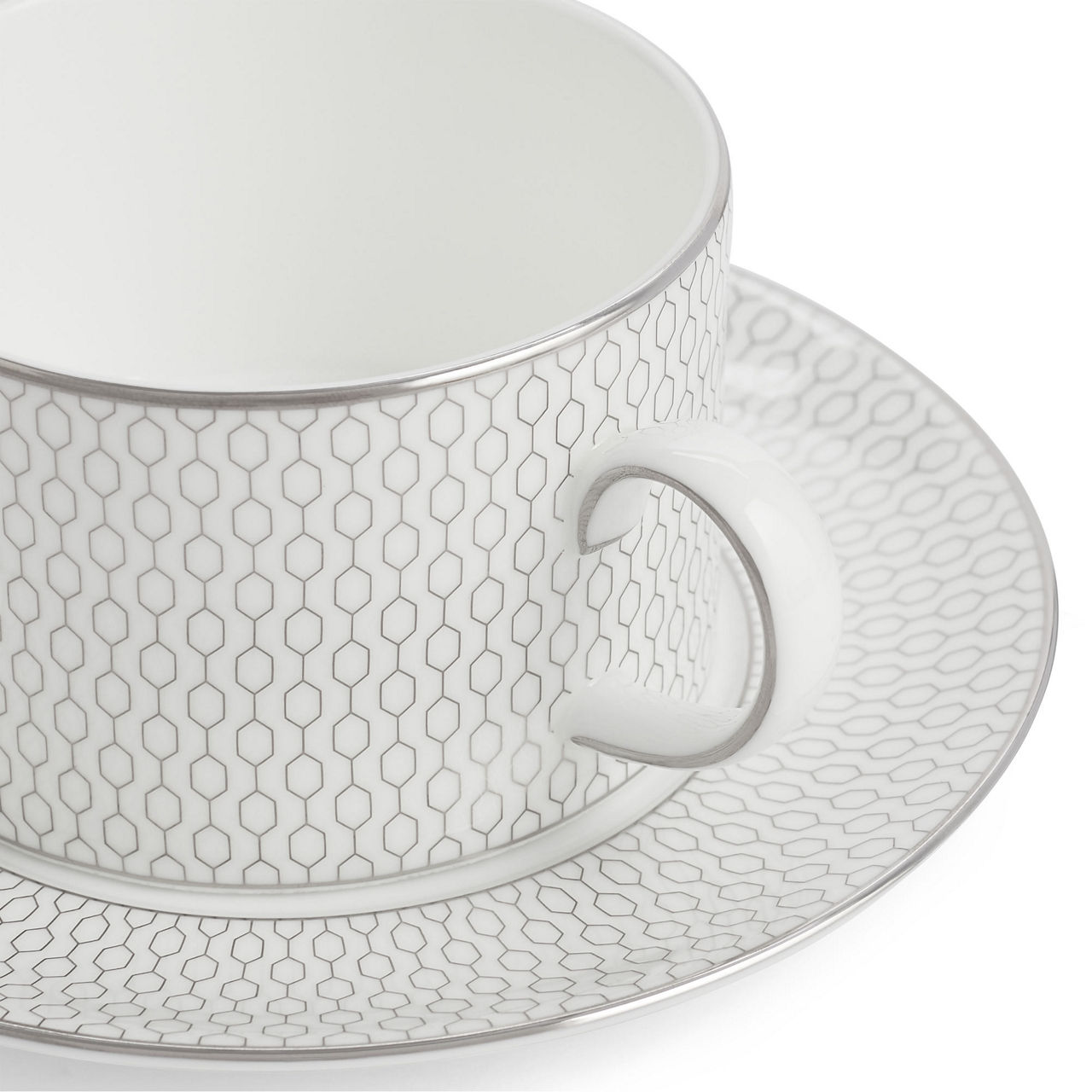 Gio Platinum Teacup & Saucer Two-Piece Set Gio Platinum Teacup & Saucer Two-Piece Set