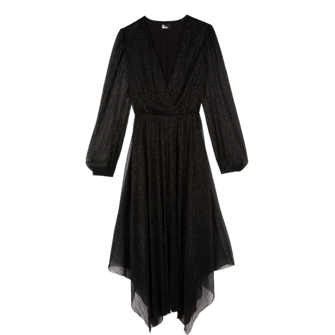 Asymmetric Pleated Flared Dress