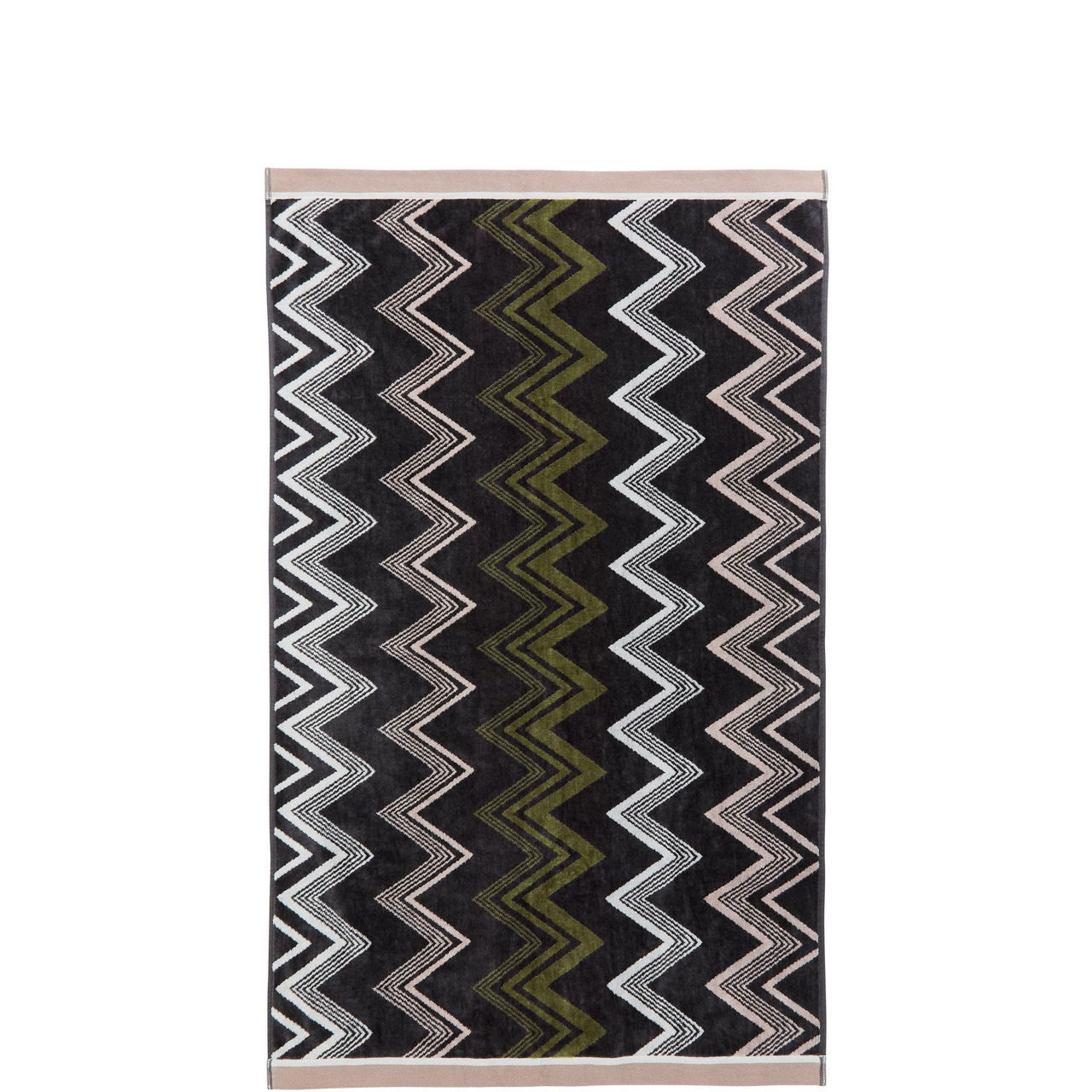 Claudia Towel Charcoal/Green/Pink