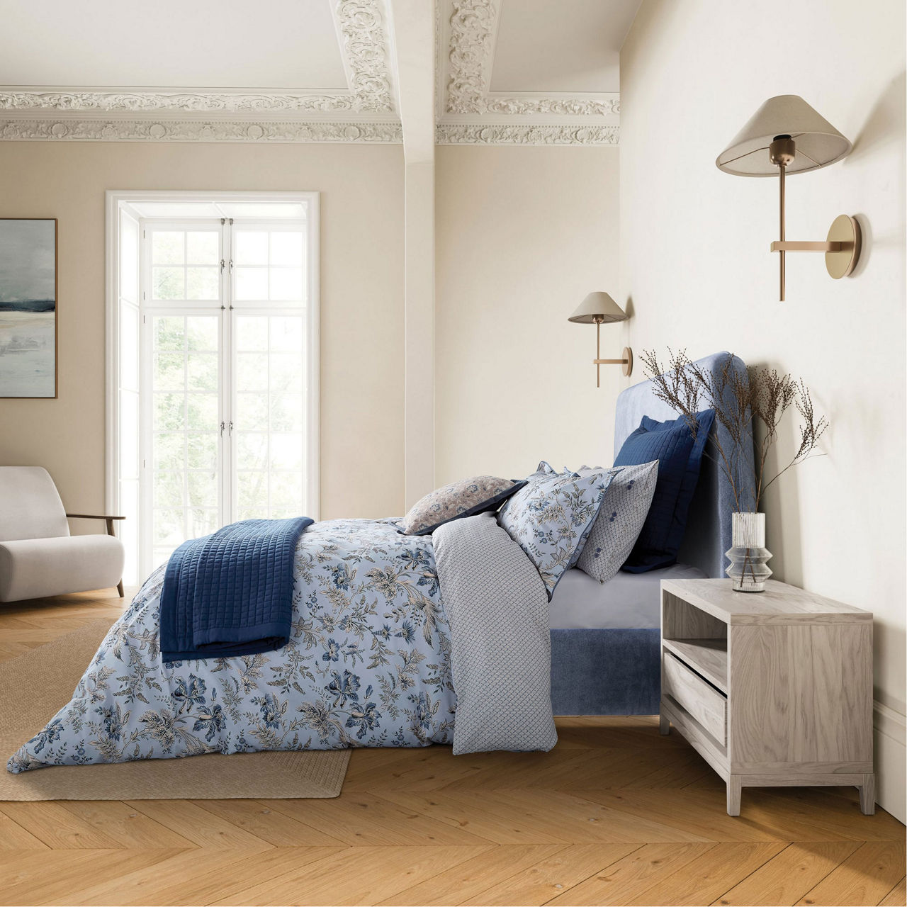 Lorelei Duvet Set Blue/Linen