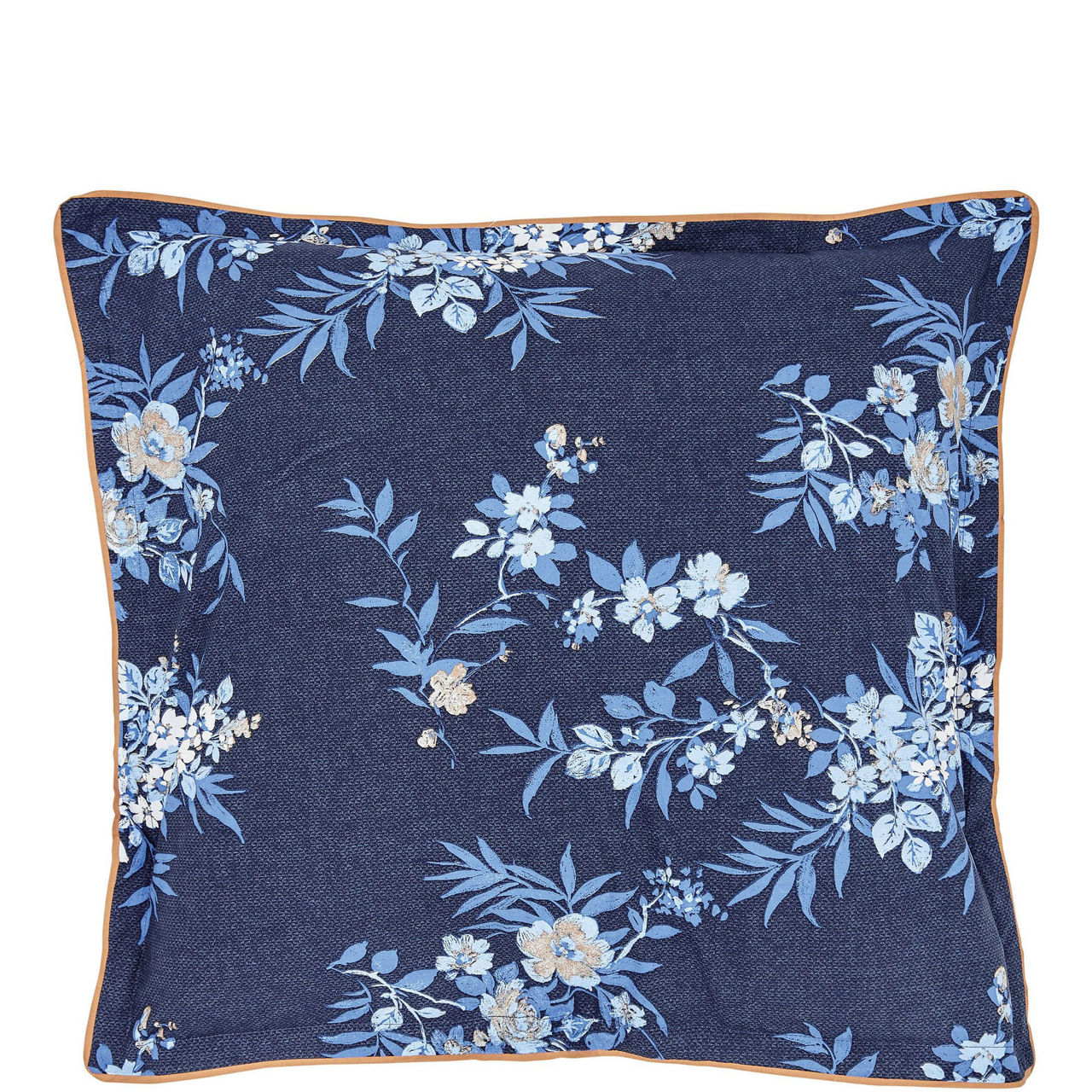 Nahla Square Pillowcase Pair Blue/Navy