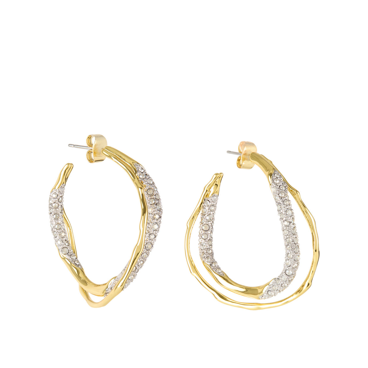 Solanales Crystal Twist Hoop Earrings