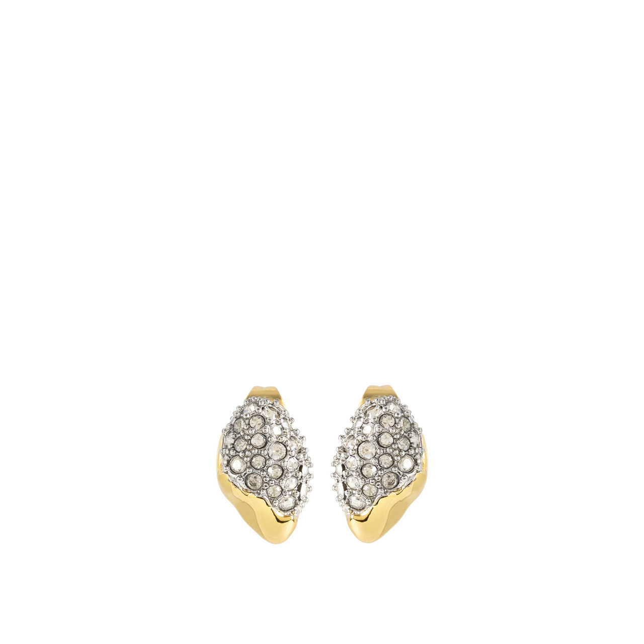 Solanales Crystal Embellished Pebble Stud Earrings