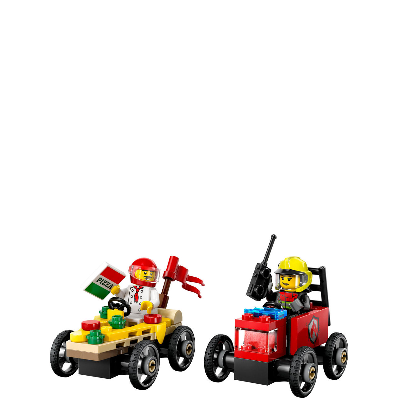 City Great Vehicles Pizza vs. Fire Truck Race Car Pack