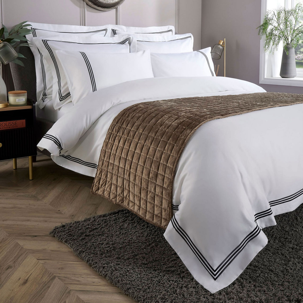 Velvet Bed Runner Taupe Velvet Bed Runner Taupe