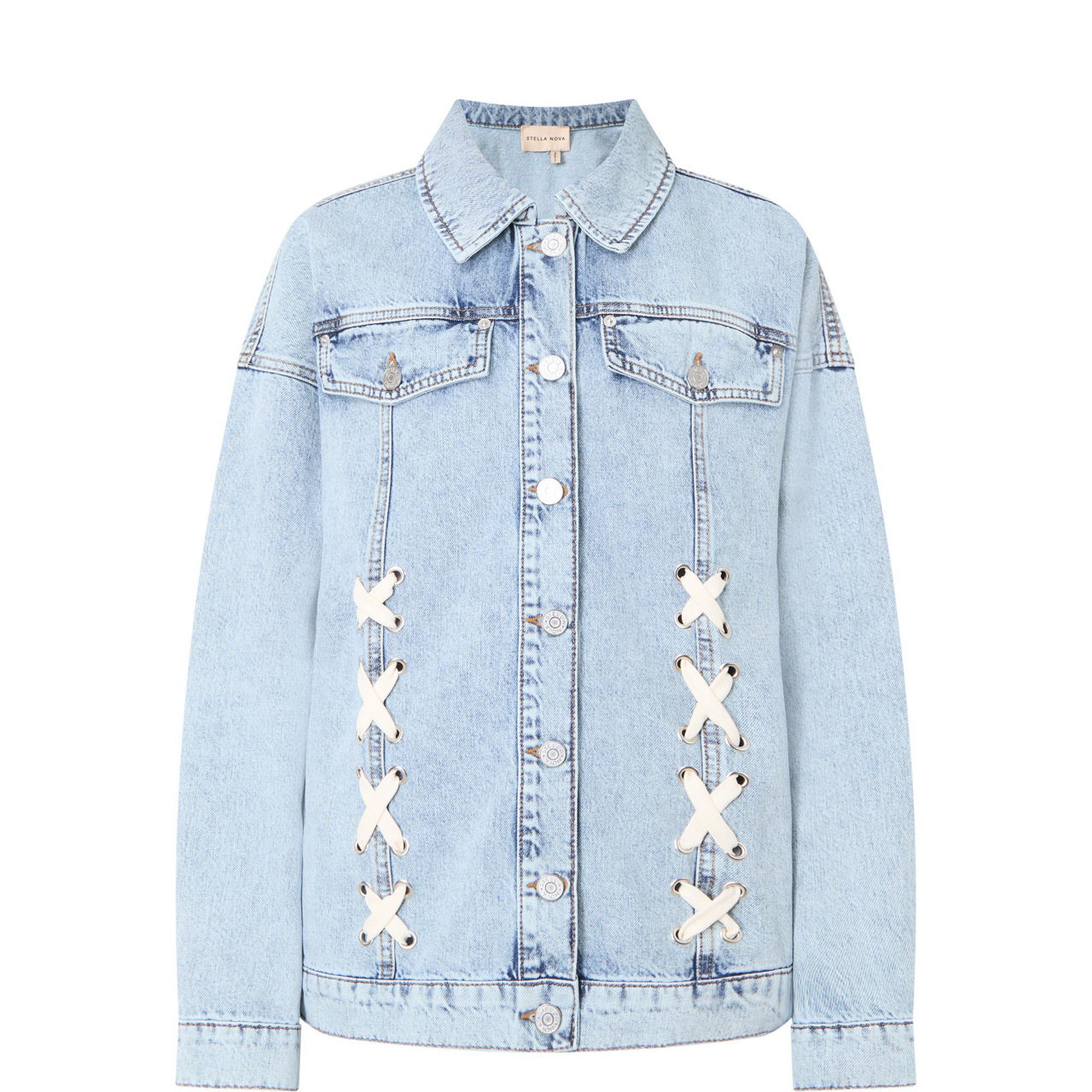 Moon Lace-Up Denim Jacket