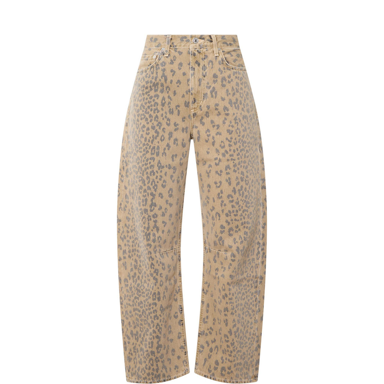 Miro Cheetah Print Barrel Leg Jeans