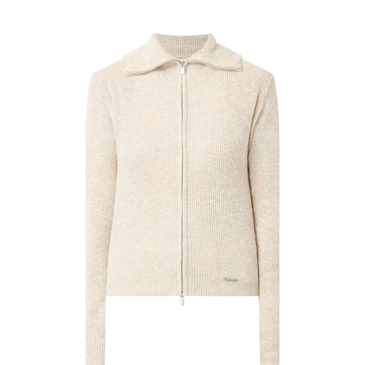 Ribbed Zip-Through Cardigan