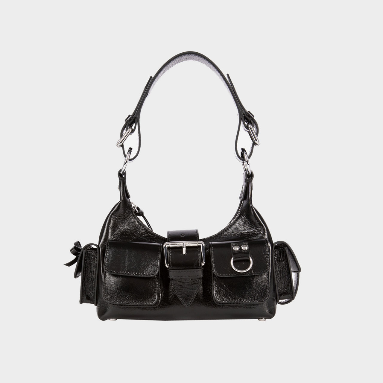Amelia Cracked Leather Shoulder Bag