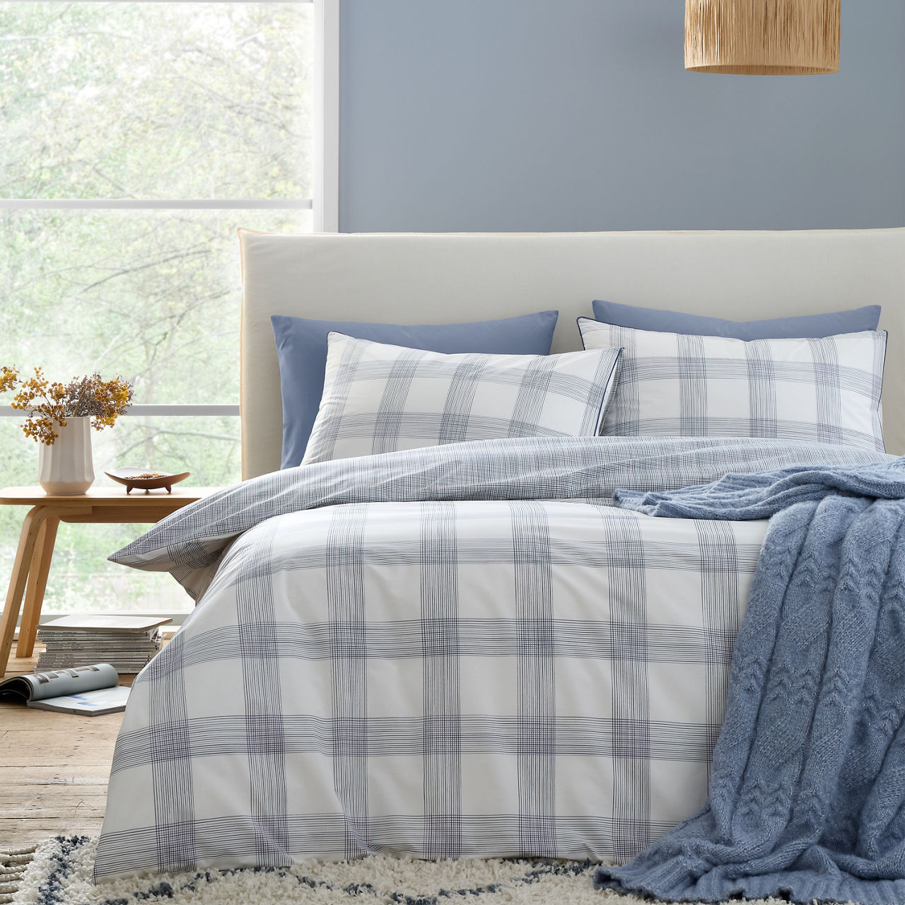 Marlow Check Duvet Set Blue