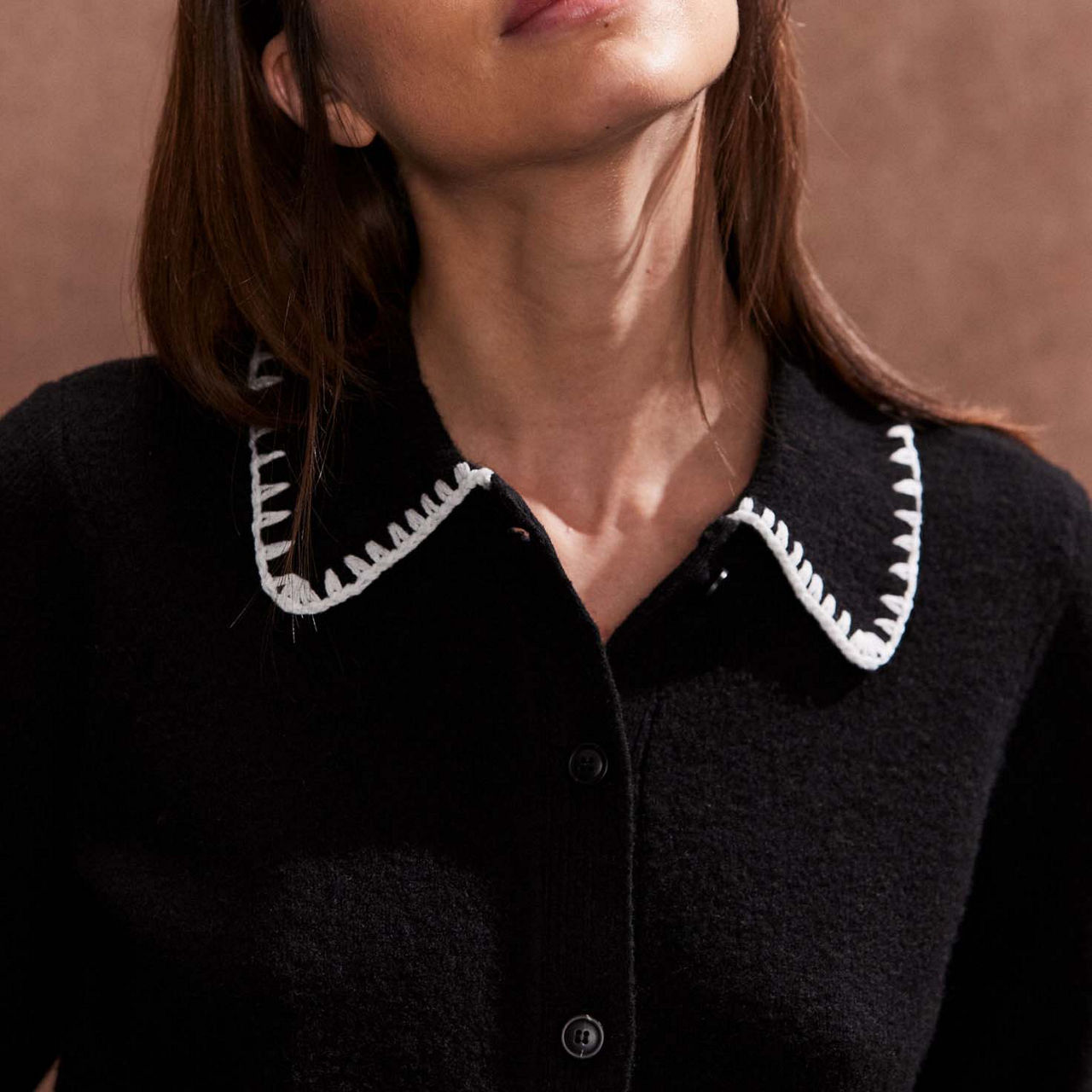 Contrast Trim Cardigan