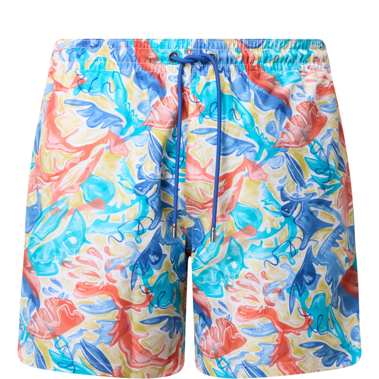 Abstract Print Drawstring Swim Shorts