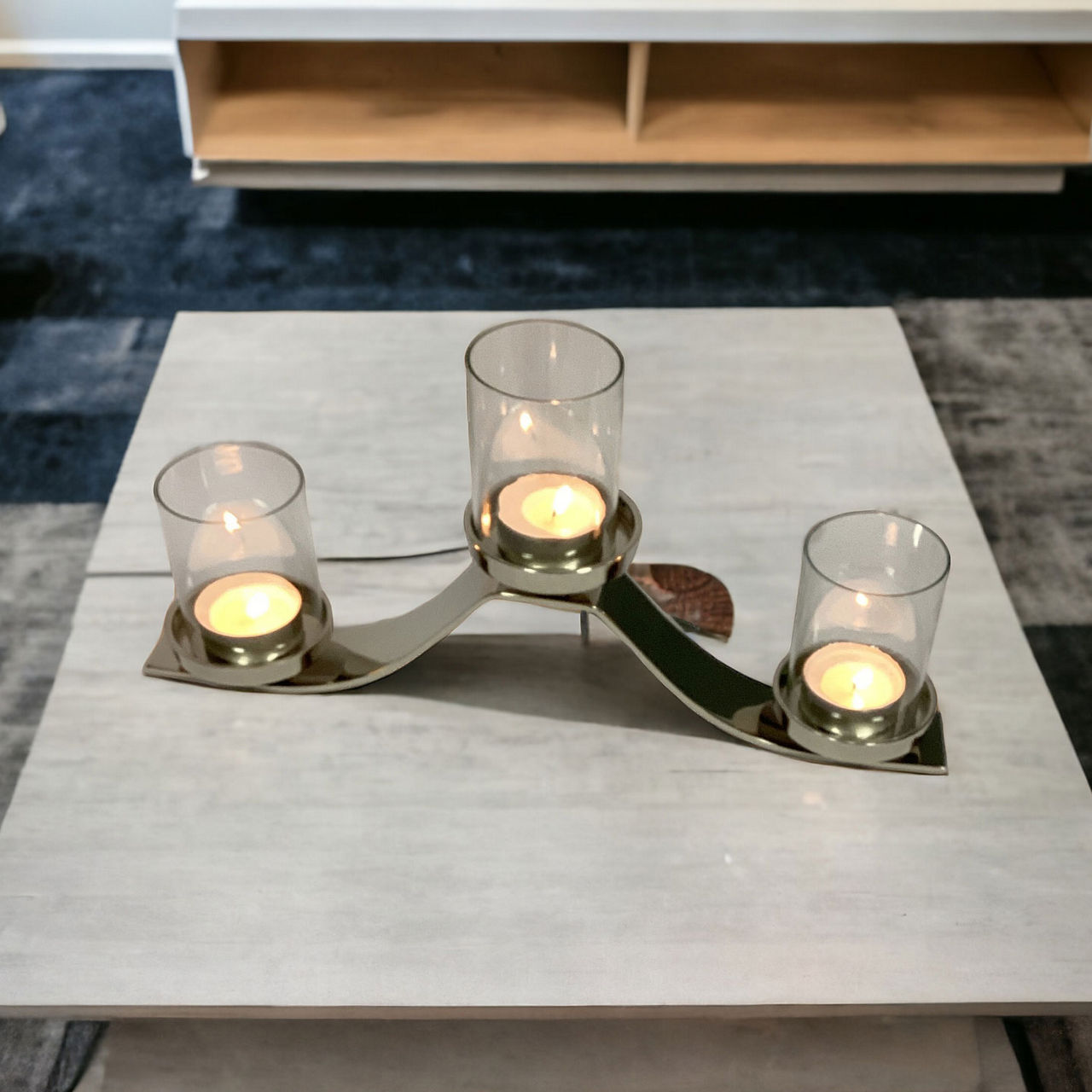 Triple Candleholder Nickel