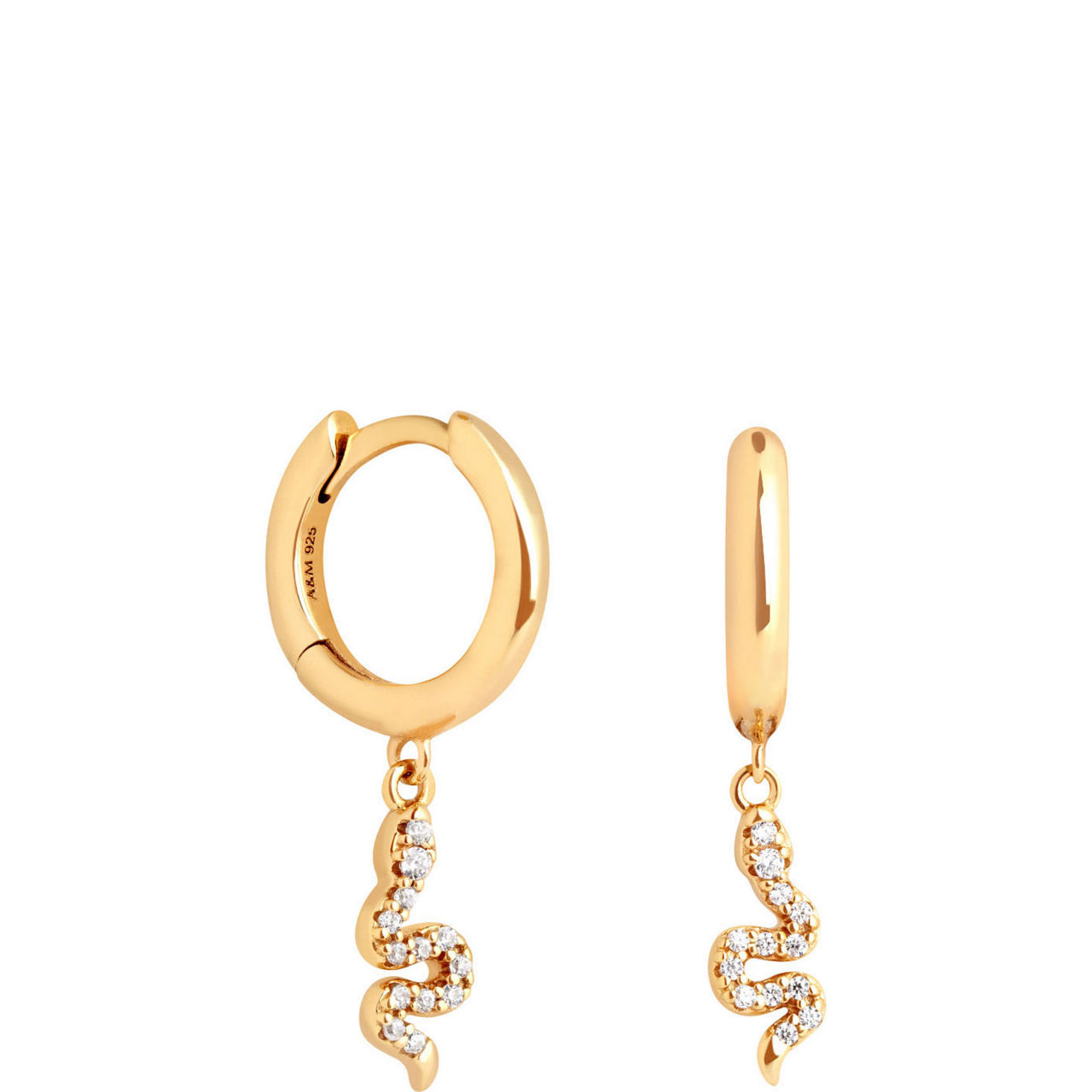 Snake Charm Huggie Earrings