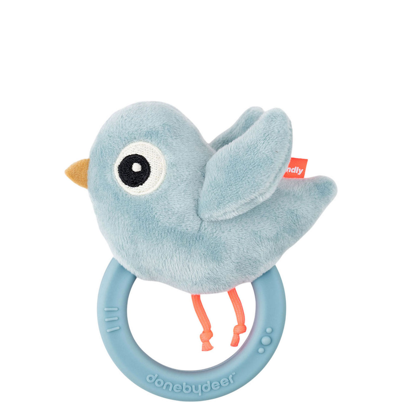 Birdee Blue Sensory Rattle with Teether