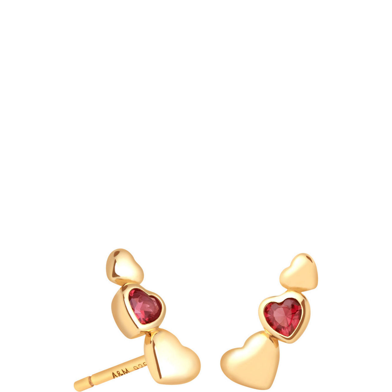 Heart Climber Stud Earrings