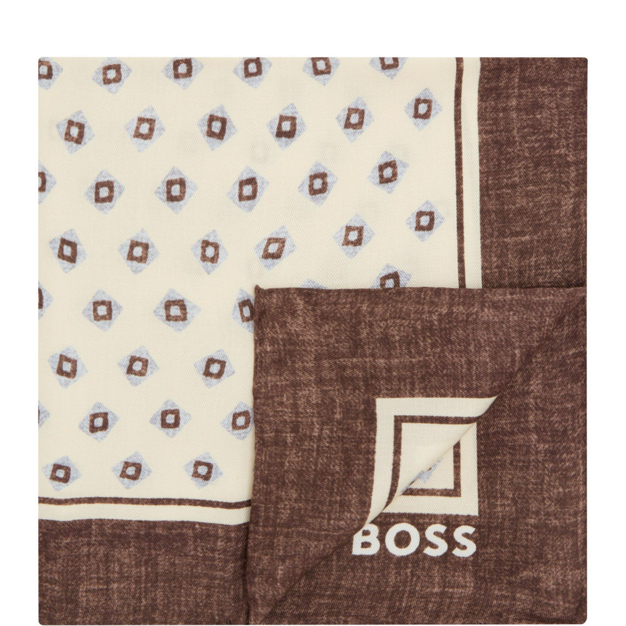 Logo Patterned Pocket Square