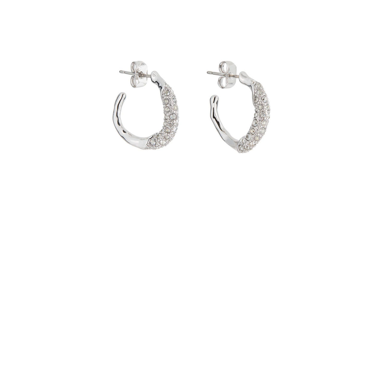 Solanales Crystal Embellished Hoop Earrings