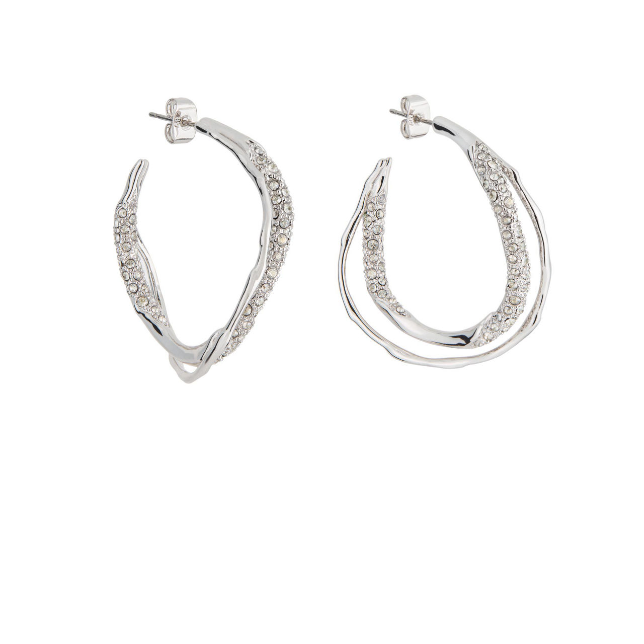 Solanales Crystal Twist Hoop Earrings