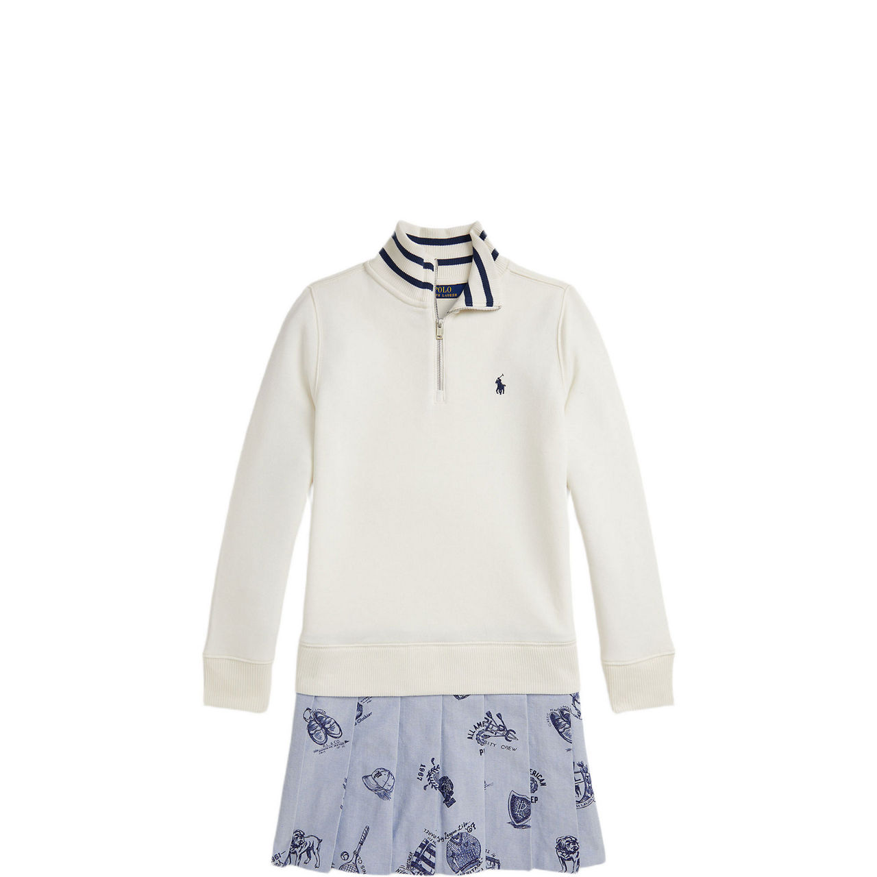 Polo Player Logo Half-Zip Dress 6-12 Years