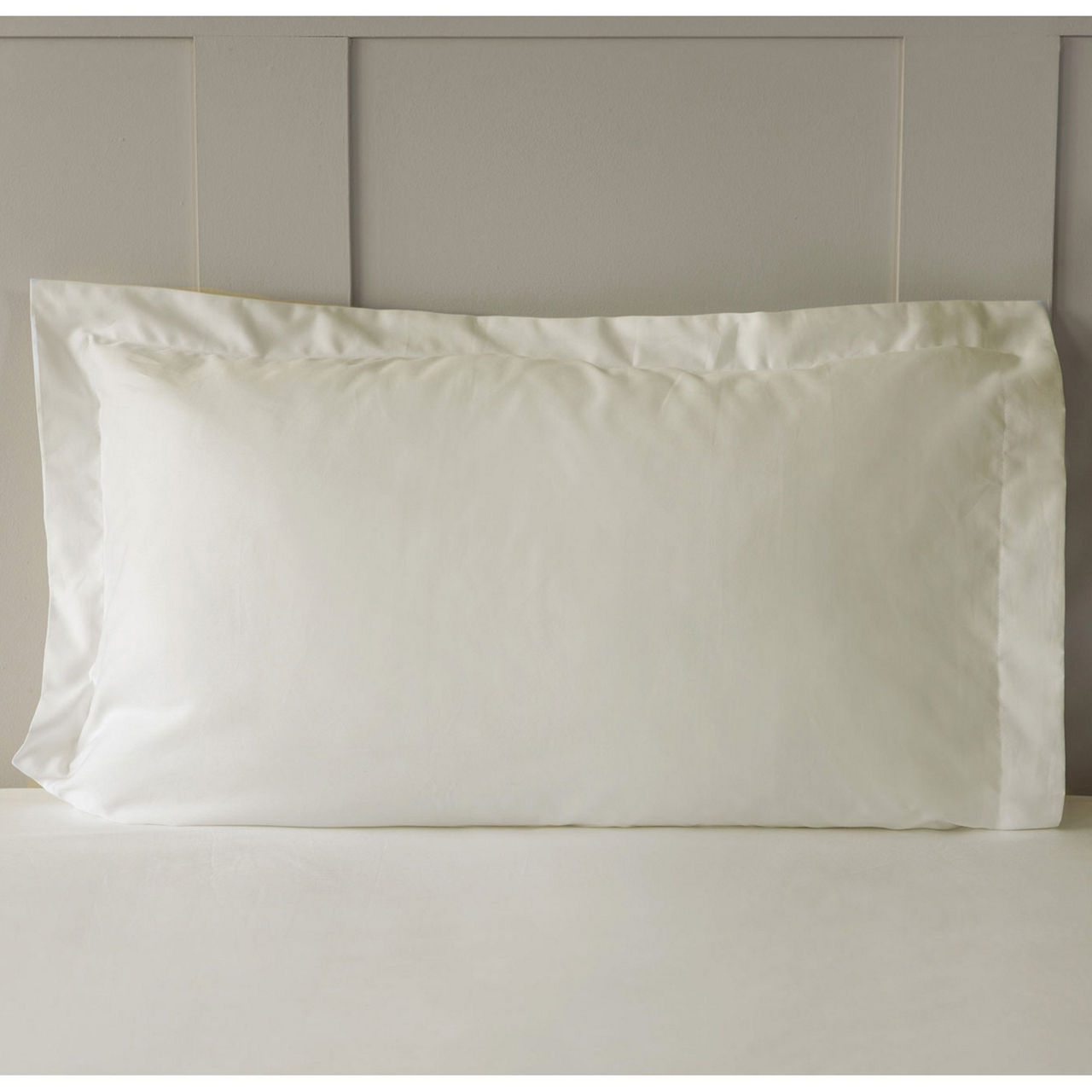 600 Thread Count Pure Egyptian Cotton Sateen Oxford Pillow Case Ivory