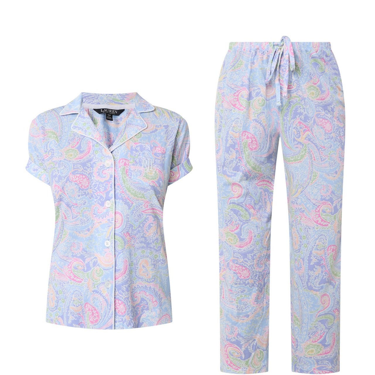 Paisley Print Cropped Pyjama Set