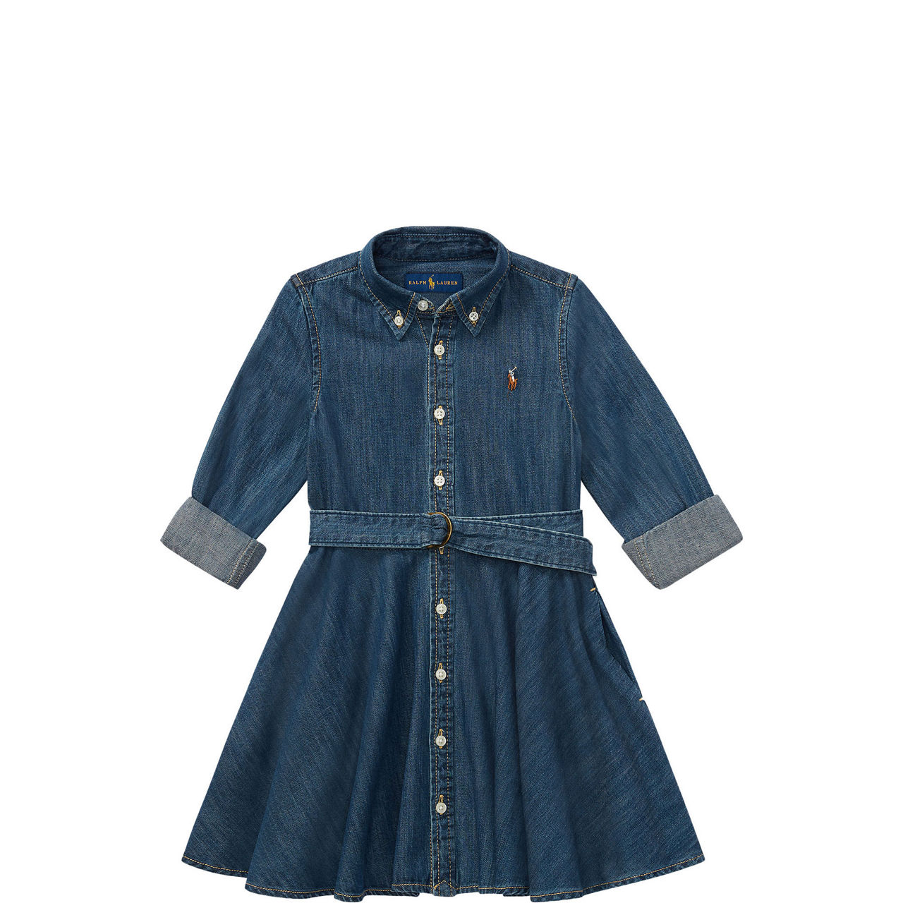 Belted Denim Shirt Dress 3-6 Years