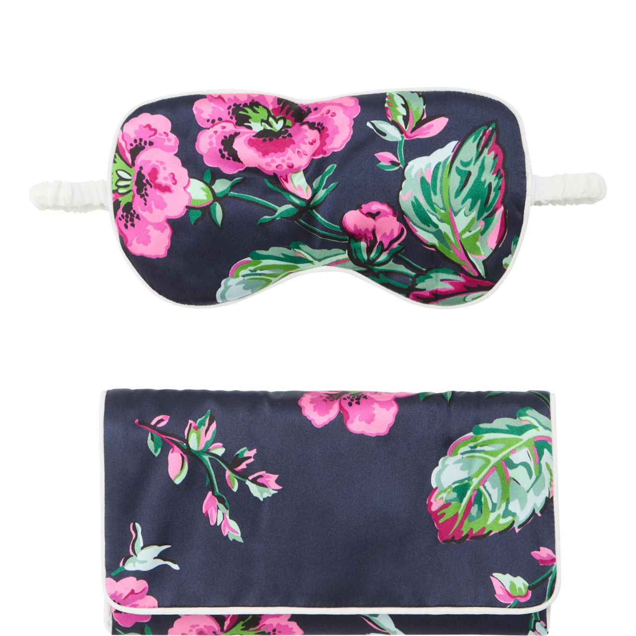 Audrey Floral Silk Eye Mask & Pouch Set