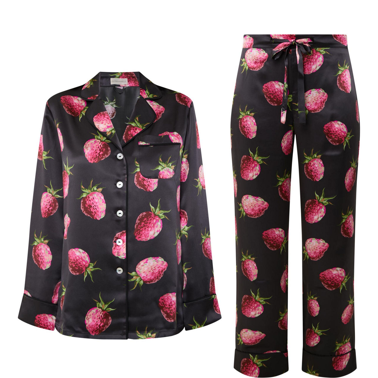 Lila Strawberry Silk Pyjama Set
