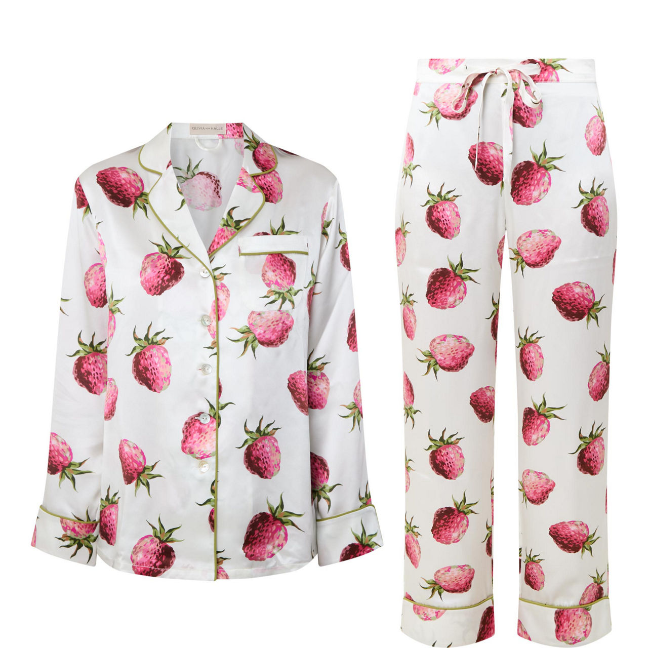 Lila Strawberry Silk Pyjama Set