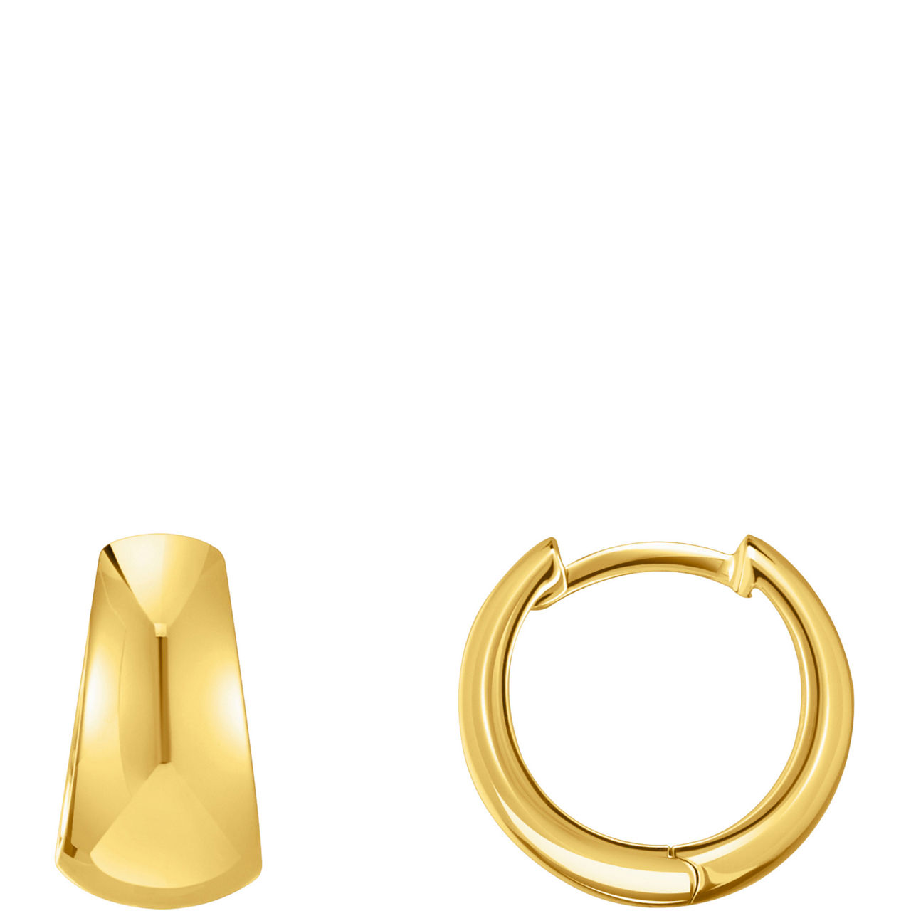 Gold-Plated Trapezoidal Hoop Earrings